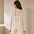 Women's openwork knitted sweater