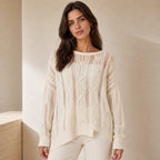 Women's openwork knitted sweater