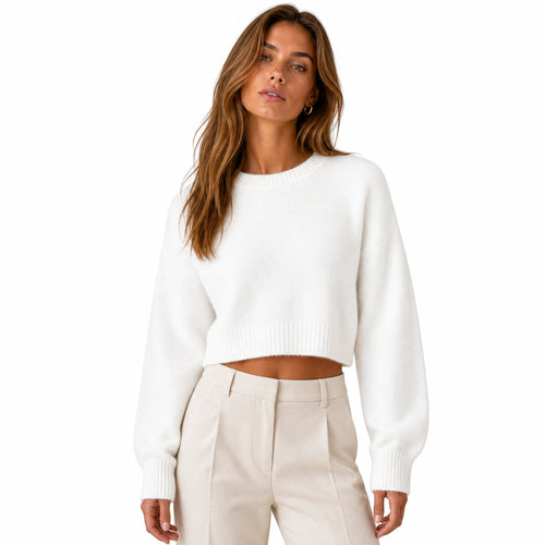 Women's short knitted sweater