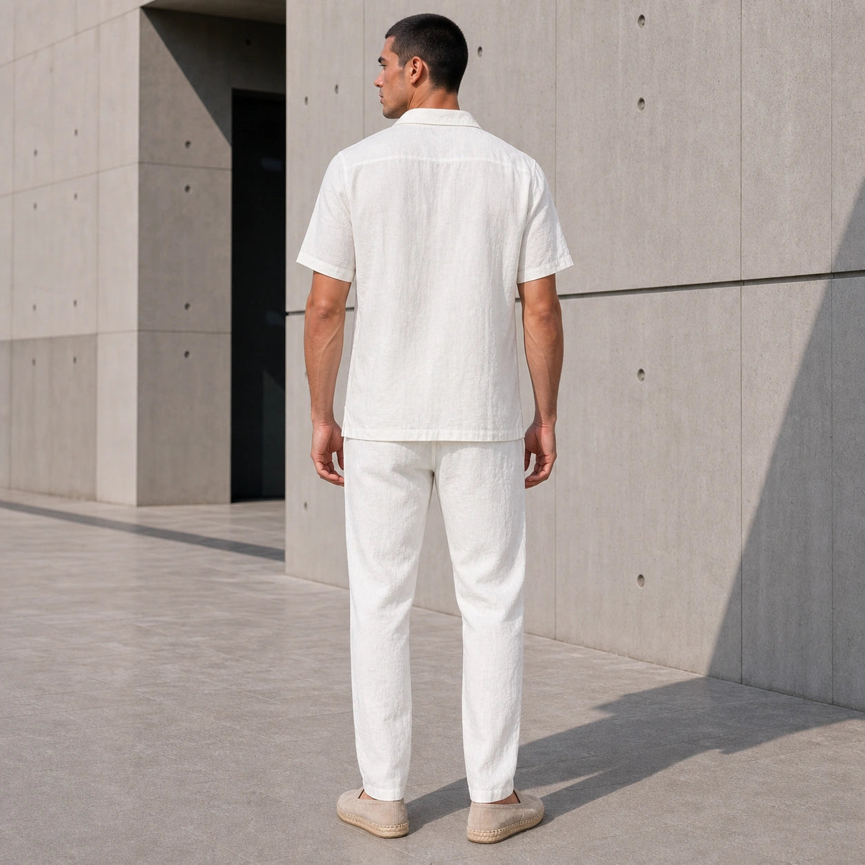 Мъжки комплект с риза и релефна текстура - Complect6 long lifestyle back