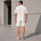 Мъжки комплект с риза и релефна текстура - Complect6 short lifestyle back