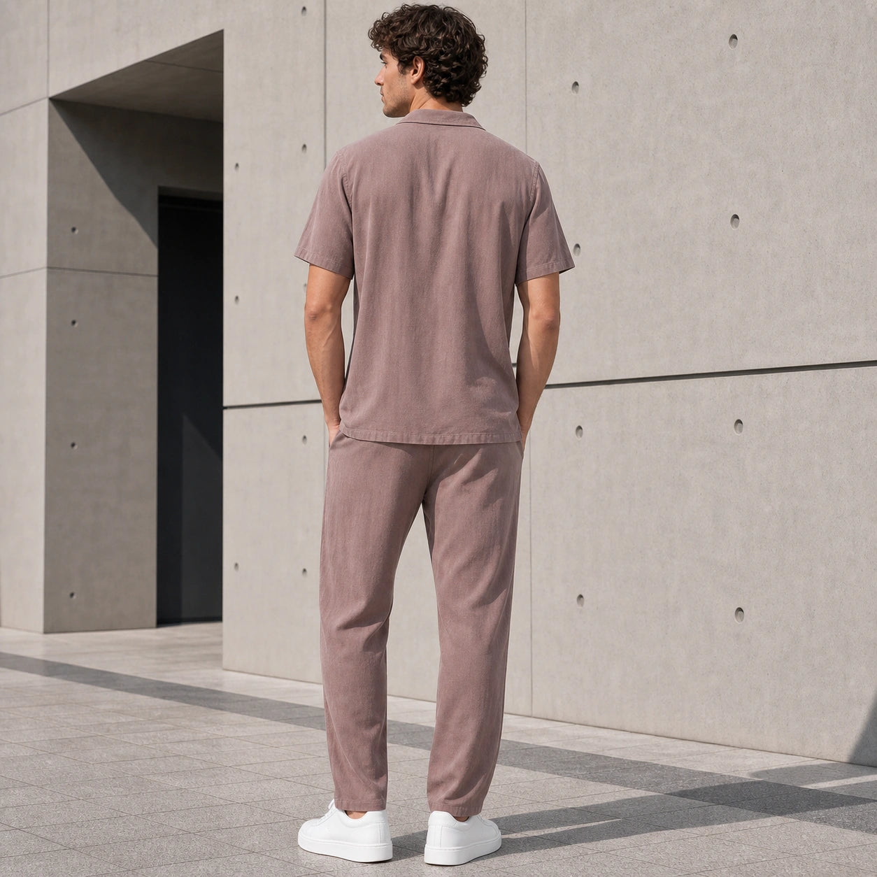 Мъжки комплект с риза в тъмни тонове - Complect9 lifestyle back