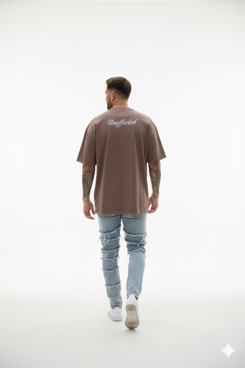Мъжка Oversize тениска с distressed ефект