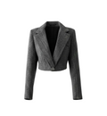 Short gray jacket with fine stripes