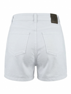 Дамски бели къси дънки с висока талия