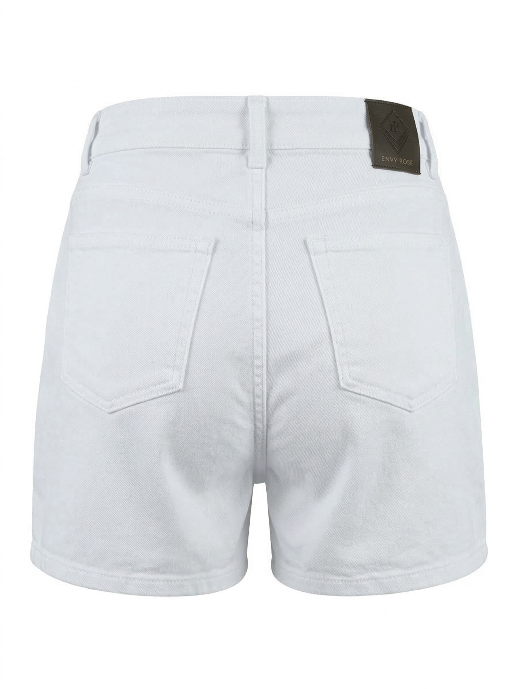 Дамски бели къси дънки с висока талия