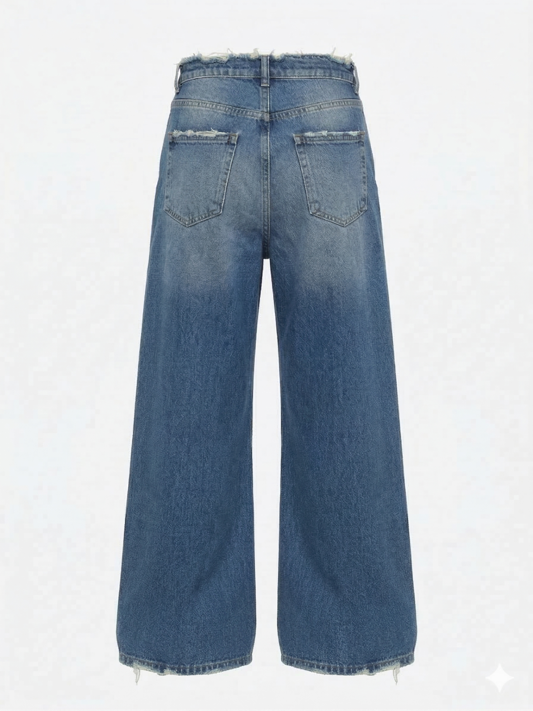 Дамски дънки с висока талия и широк крачол – светлосини