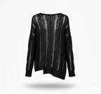 Дамски ажурен плетен пуловер