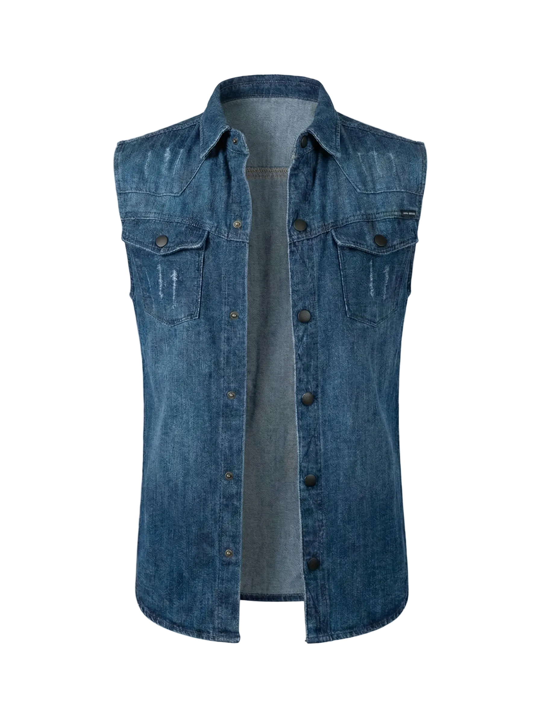 Мъжки дънков елек с винтидж ефект