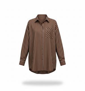 Дамска риза с вертикално райе – Oversize Fit