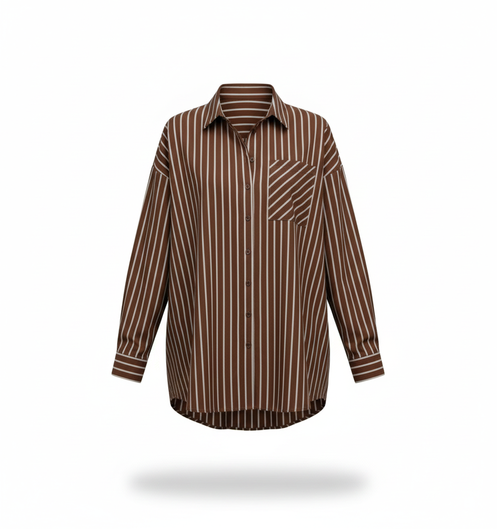 Дамска риза с вертикално райе – Oversize Fit