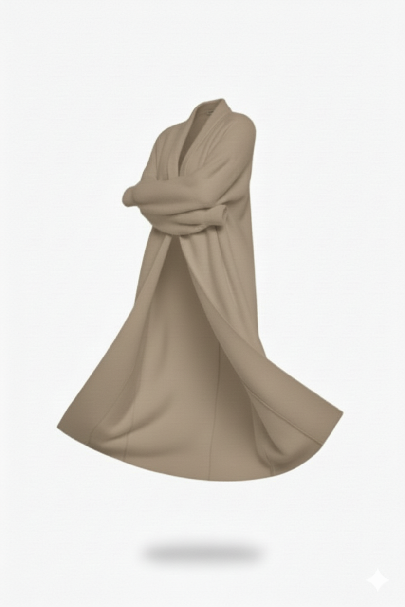 Дълъг плетен кардиган с отворен силует