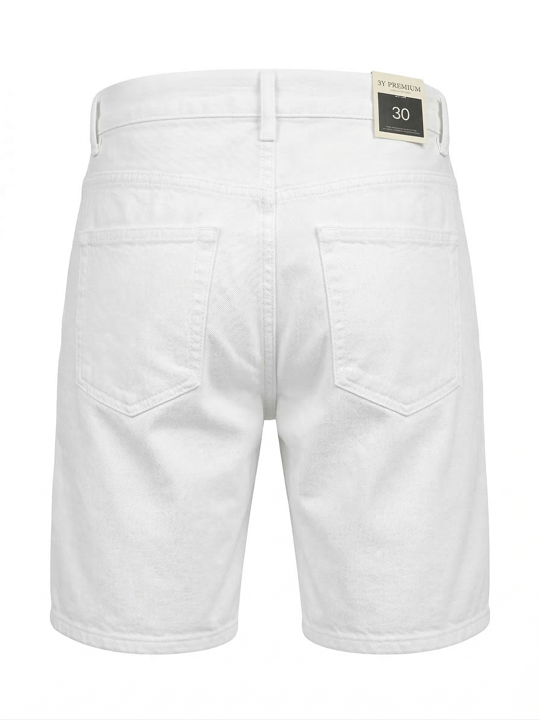 Мъжки бели къси дънки с накъсани детайли