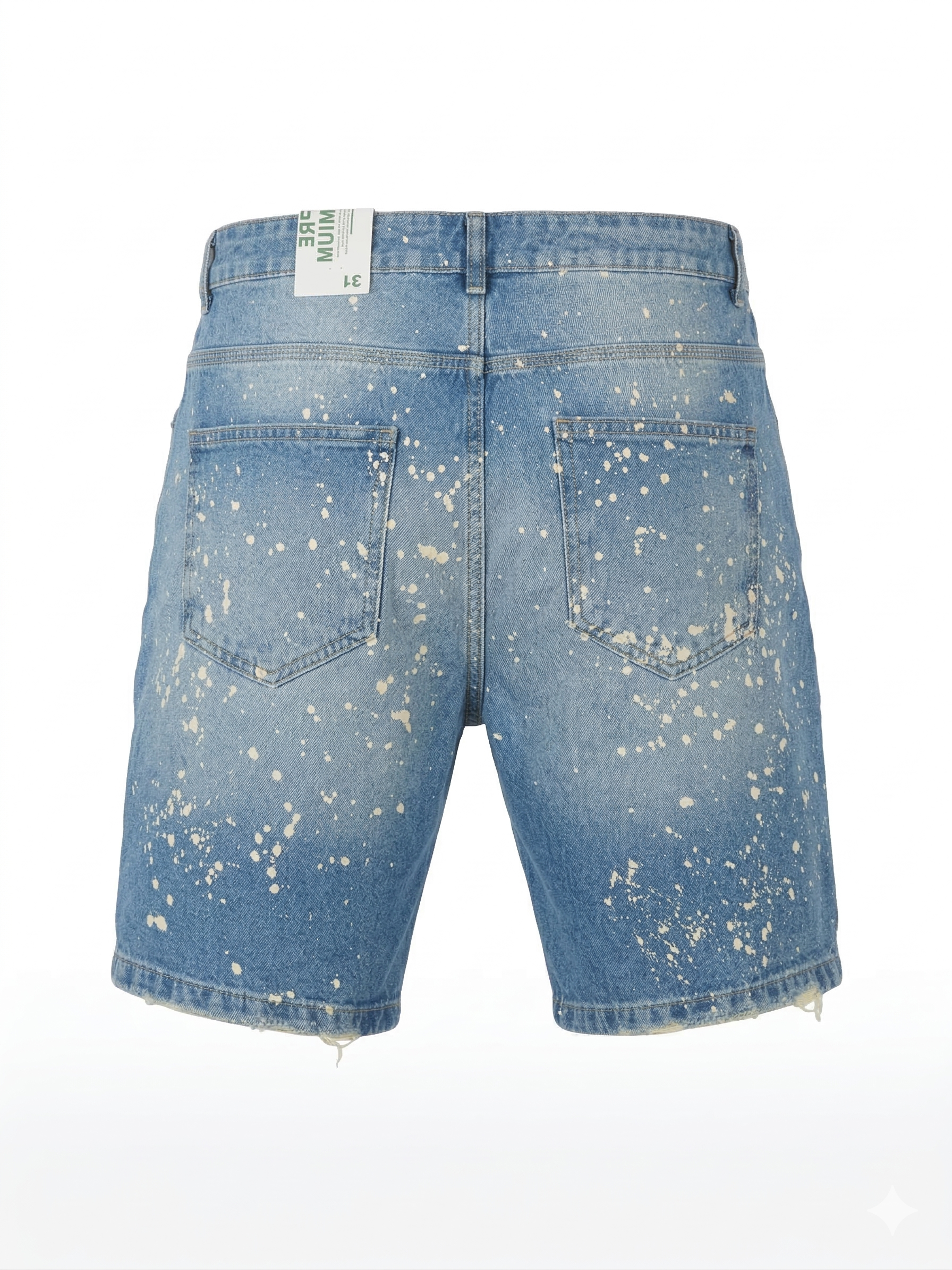 Мъжки къси дънки със скъсани детайли и избелени ефекти – светъл деним