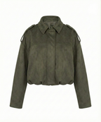 Дамско велурено яке тип бомбър