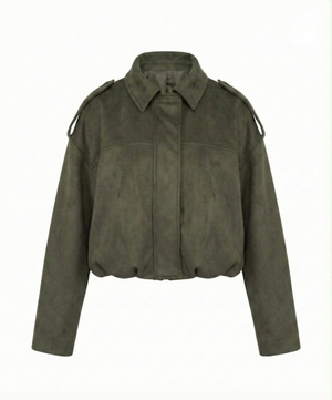 Дамско велурено яке тип бомбър