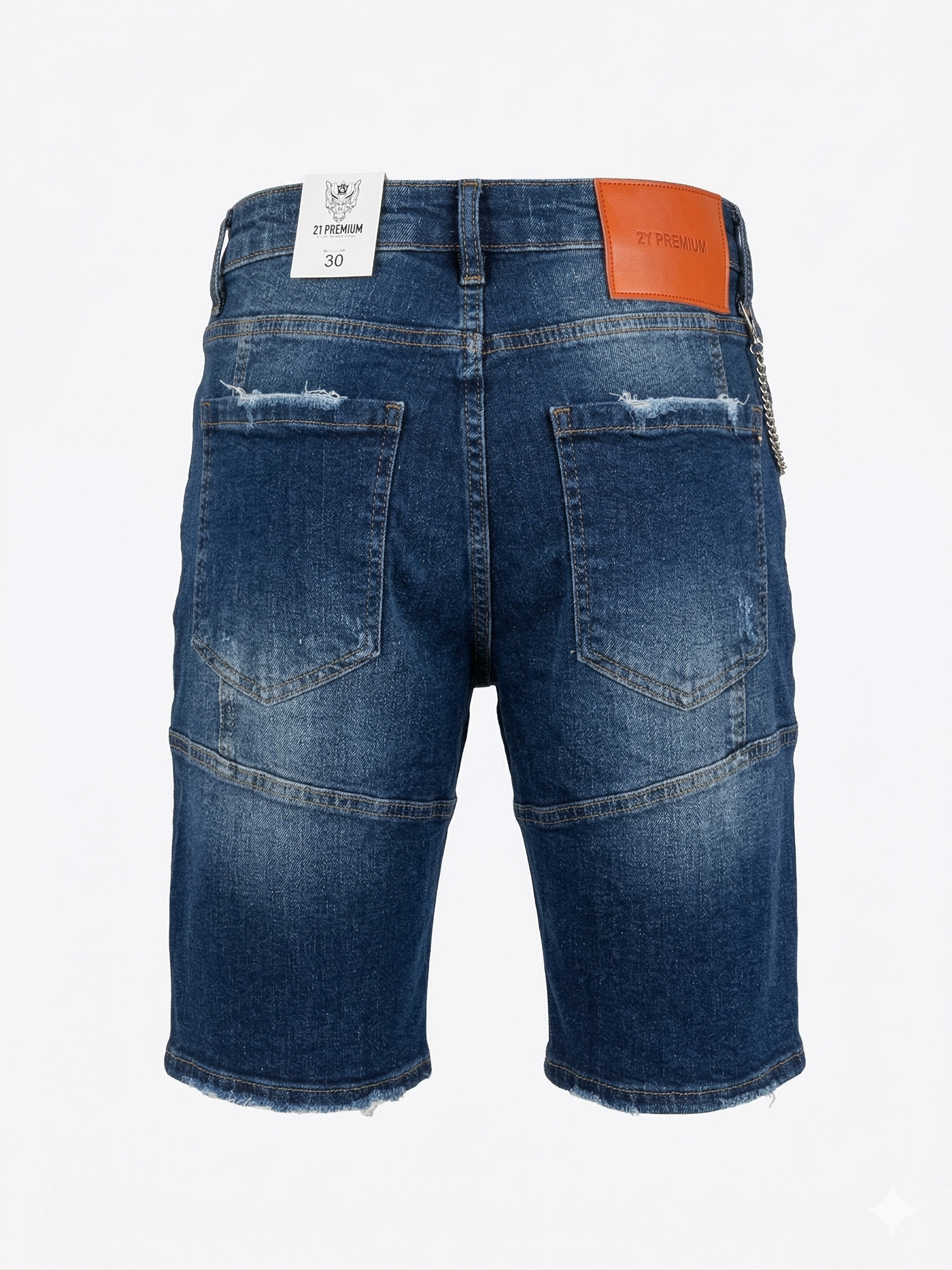 Мъжки къси дънки с накъсани детайли