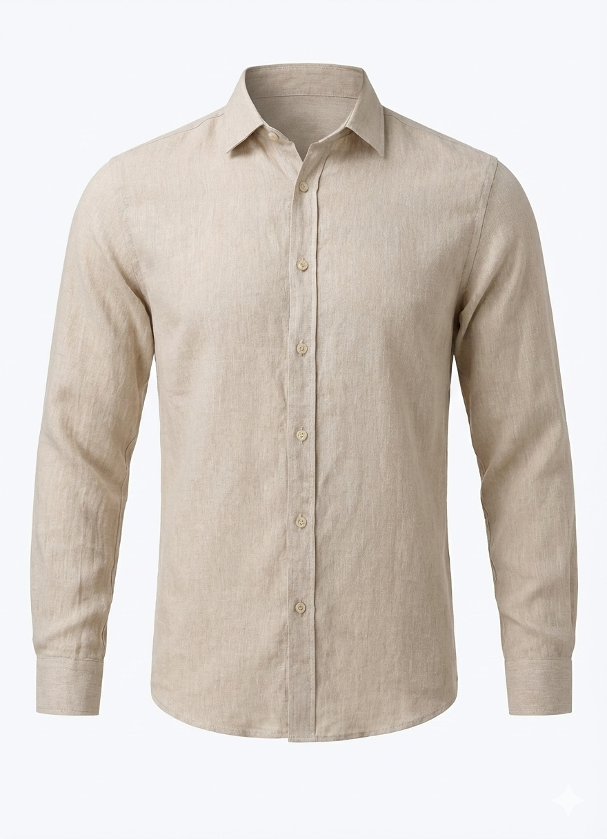 Премиум риза от ленено-памучна материя