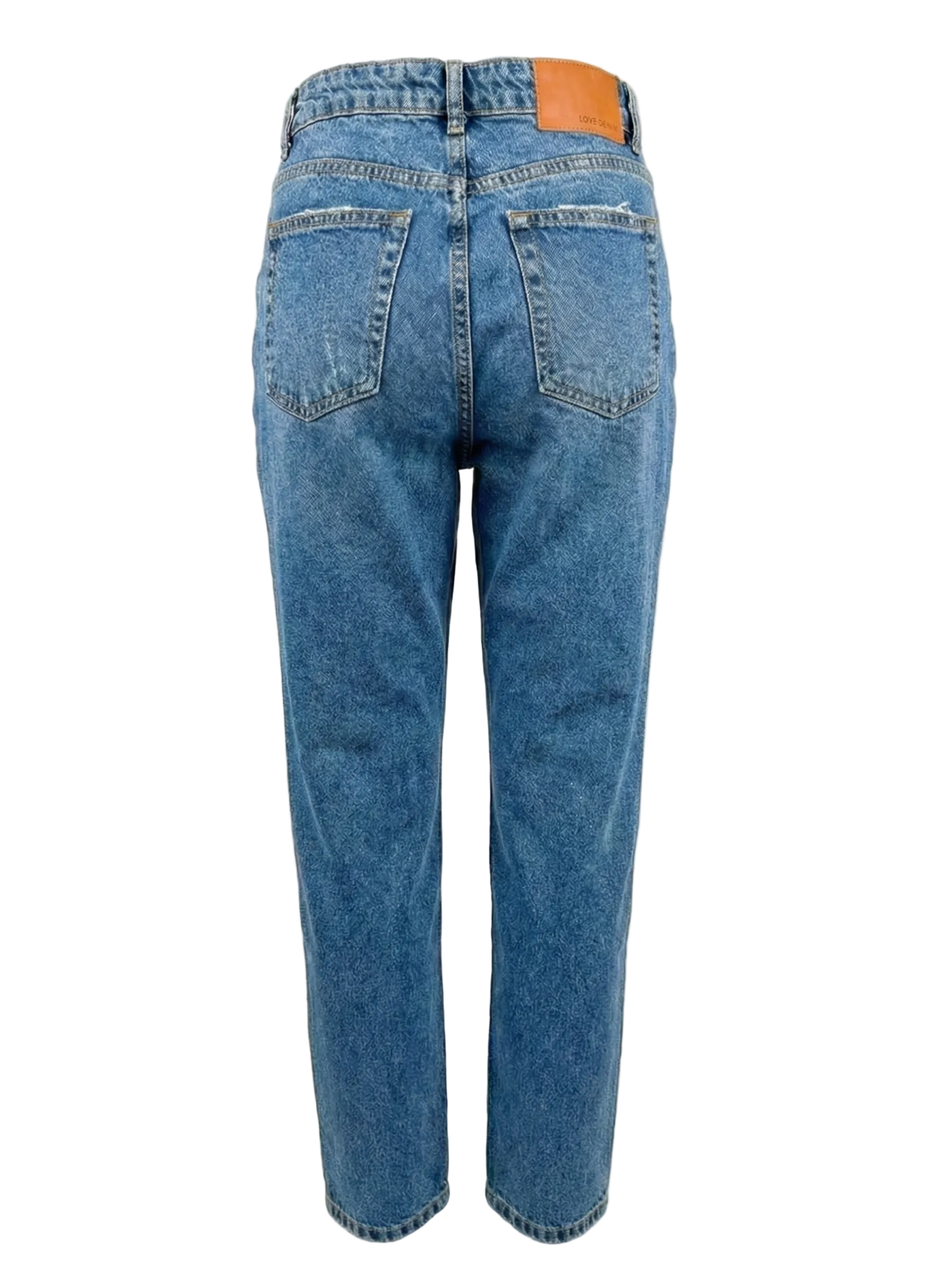 Дамски дънки с висока талия – светъл деним