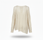 Дамски ажурен плетен пуловер