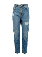 Дамски дънки с висока талия – светъл деним