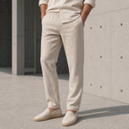 Стилни мъжки летни панталони с еластична талия - Pantalon1 lifestyle front