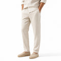 Стилни мъжки летни панталони с еластична талия - Pantalon1 studio front