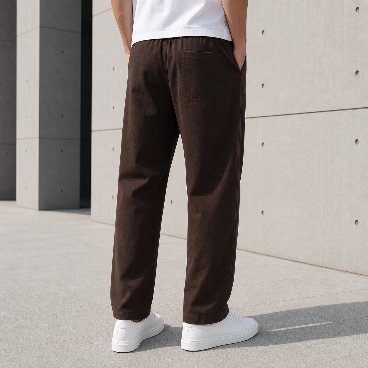 Стилни мъжки панталони с еластична талия и връзки - Pantalon3 lifestyle back