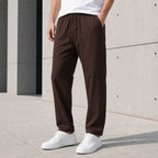 Стилни мъжки панталони с еластична талия и връзки - Pantalon3 lifestyle front
