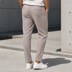 Стилни мъжки райе панталони с копчета и връзки - Pantalon4 lifestyle back