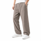 Стилни мъжки прави панталони с изчистена линия - Pantalon5 studio front