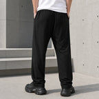 Стилни черни мъжки панталони с еластична талия - Pantalon6 lifestyle back