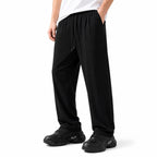 Стилни черни мъжки панталони с еластична талия - Pantalon6 studio front