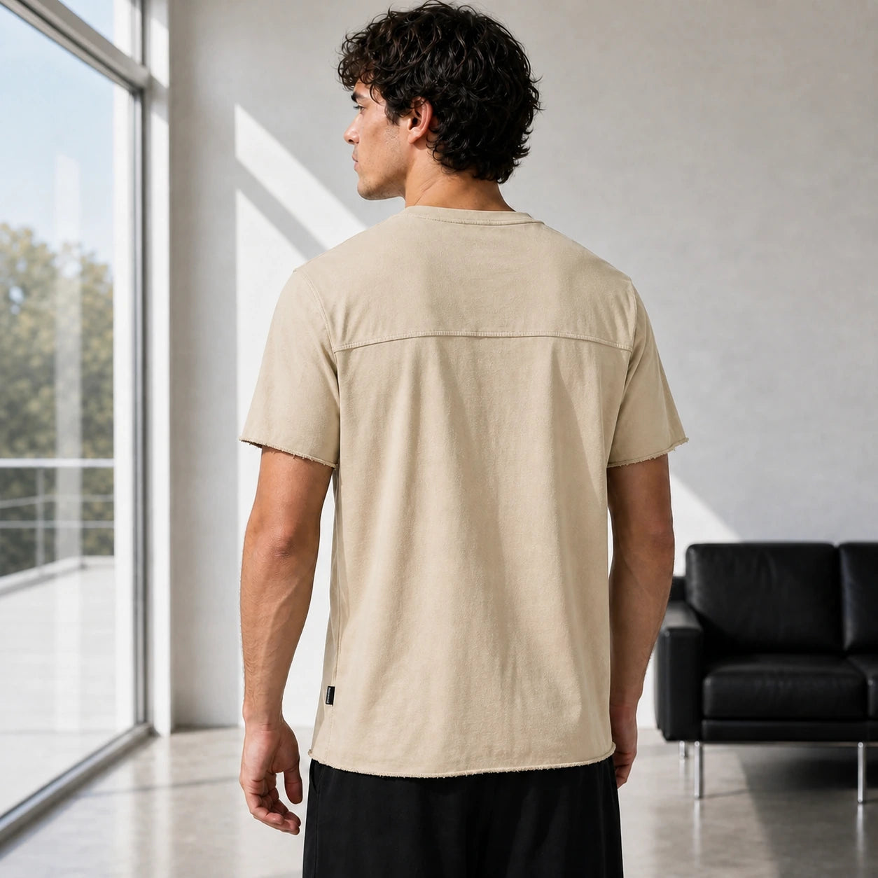 Стилна мъжка тениска с джоб - Shirt14 lifestyle back
