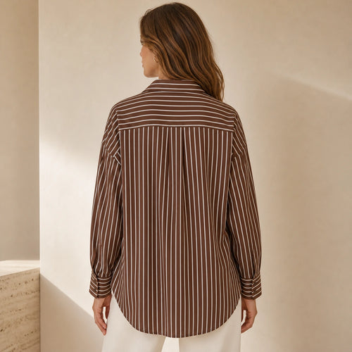 Women's shirt with vertical stripes – Oversize Fit
