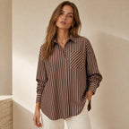 Дамска риза с вертикално райе – Oversize Fit