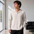 Стилна мъжка риза с дълъг ръкав и свободна кройка - Shirt2 lifestyle front
