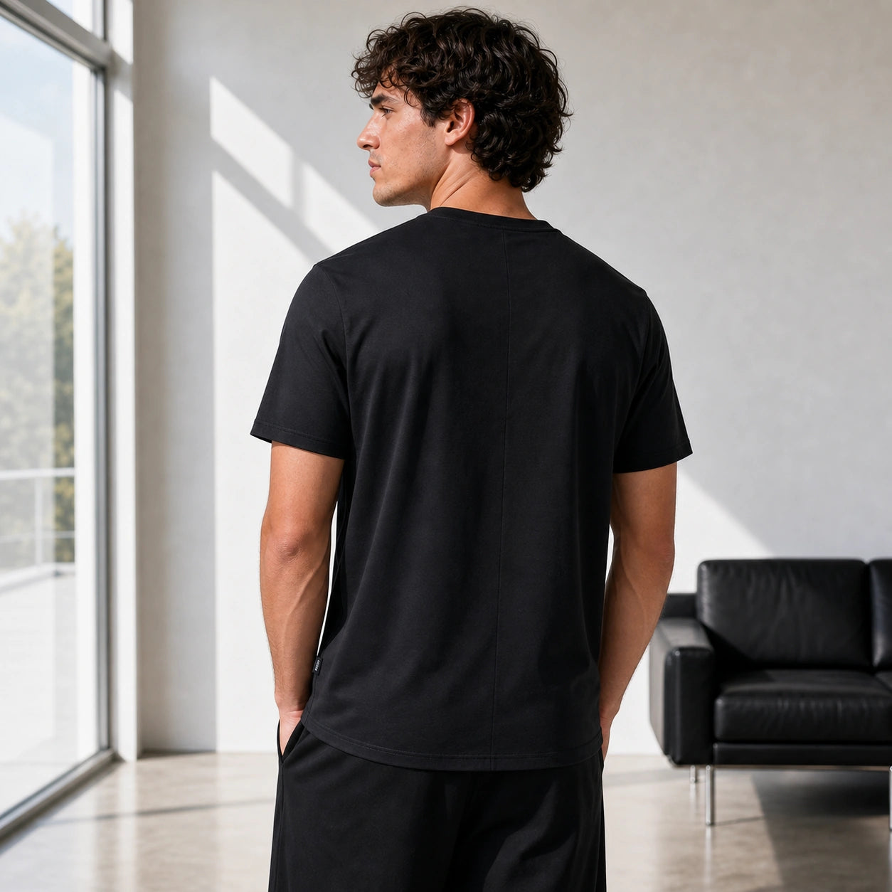 Стилна мъжка тениска с изчистен дизайн - Shirt3 lifestyle back