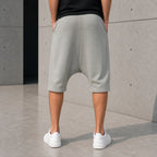 Мъжки къси панталони с ниско дъно в сиво и черно - Shortjeans2 lifestyle back