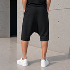 Мъжки къси панталони с ниско дъно в сиво и черно - Shortjeans5 lifestyle back